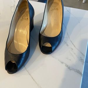 Christian Louboutin peep toe wedge shoes. Good condition. Size 37. See pics.